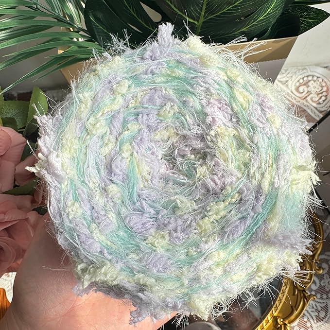 WWnYY Hand Spun Art Yarn 2 Pack of 50g/Skein with Hand Blended Colorful Handmade for Jewelry Making, Junk Magazines Knitting Crafts Textile Decorative Tassels Card Making