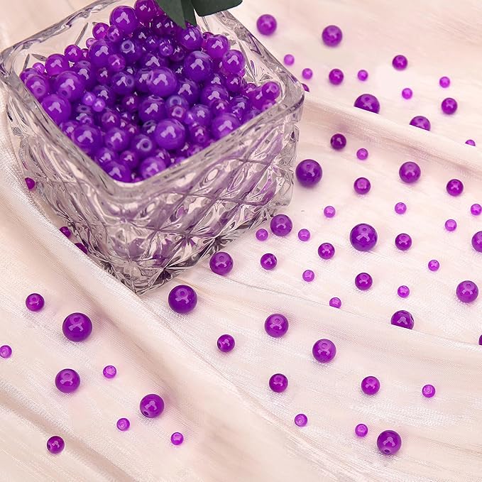 80PCs 10mm Deep Purple Jade Glass Beads Bulk, Round Smooth Hole Glass Crystal Beads for Jewelry Making, DIY Bracelets, Necklaces, Bag Charms, Keychains and Craft Projects