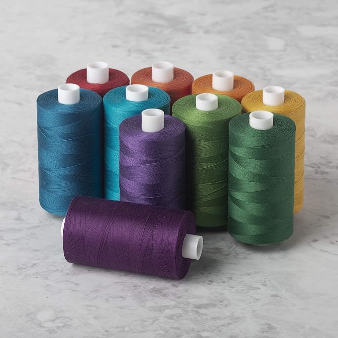 connecting threads 100% cotton thread sets - 1200 yard spools (set of 10 - color wheel)