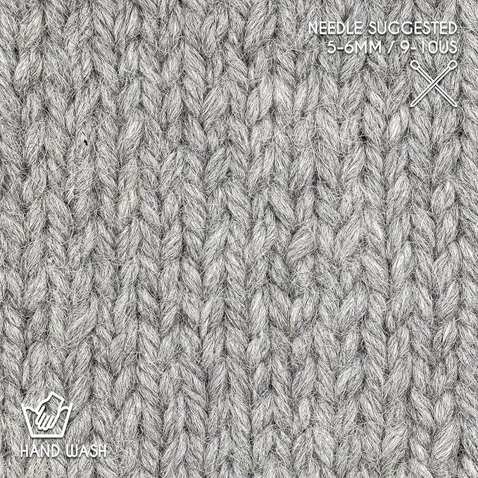 Bulky Set (6 x 1.75 oz) Super Soft Baby Alpaca Knitting Yarn Light Gray 328 Yards