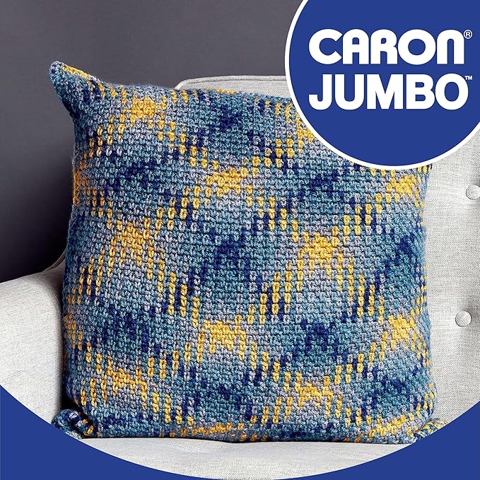 Caron Jumbo Ombre Blush and Blue Yarn - 2 Pack of 12oz/340g - Acrylic - #4 Worsted (Medium) - 595 Yards - Knitting & Crochet