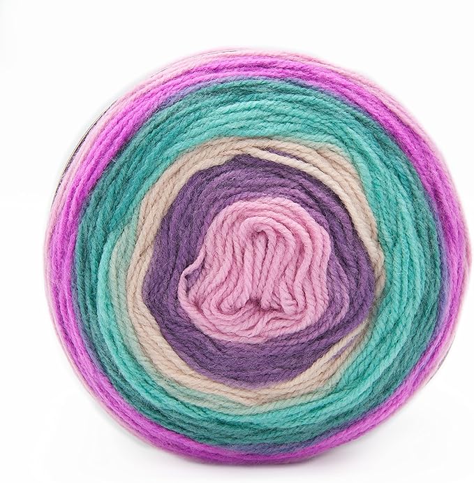 Lion Brand Yarn, Mandala DK Lightweight Yarn for Knitting, Crochet, and Crafts, Mothra, 1 Pack, Self-Striping Acrylic Fiber for Baby Blankets, Multicolor Shawls and Variegated Cardigans