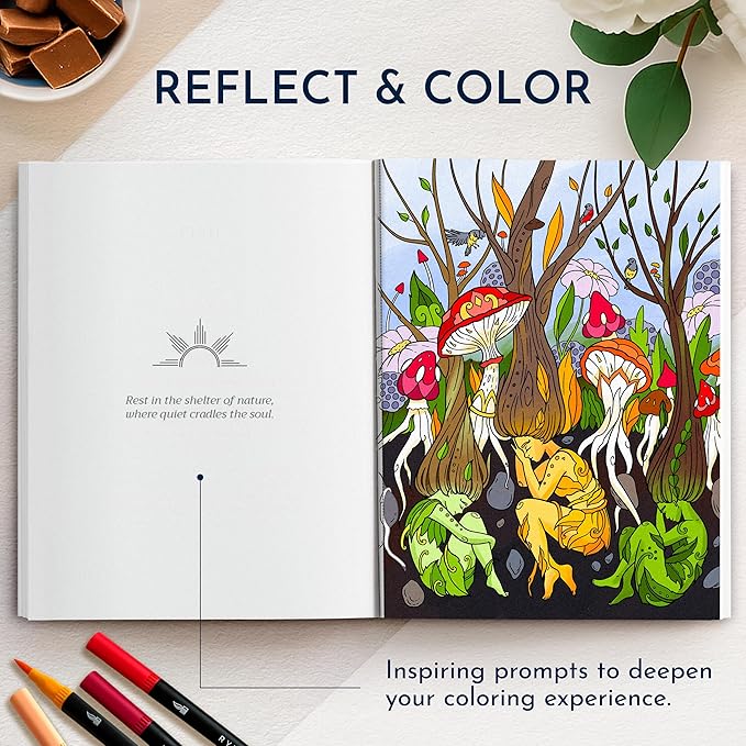 RYVE Coloring Book for Adults Relaxation - Unwind and Relax with 33 Stunning Designs - Mindfulness and Stress Relief Color Book for Adults, Adult Coloring Book for Women, Easy, Calming, Relaxing