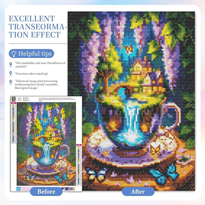 Camocin Diamond Art Kits for Adults Flowers, 5D River Diamond Painting Kits for Adults Beginners, DIY Butterfly Full Round Dots Drill Gem Art Kit for Gift Home Wall Decor 12 x 16 Inch