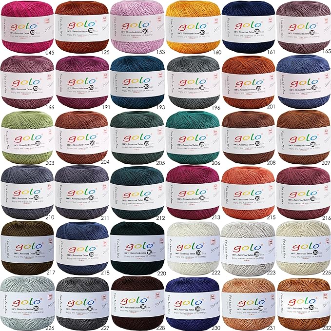 golo Cotton Yarn for Hand Knitting Pearl White Yarn for Tatting Lace Yarn Crochet Thread 703