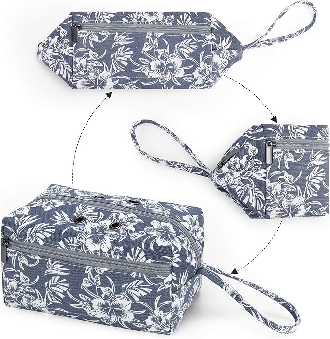 Luxja Small Yarn Storage Bag, Portable Knitting Bag for Yarn Skeins, Crochet Hooks, Knitting Needles (up to 8 Inches) and Other Small Accessories (Small, Flowers)
