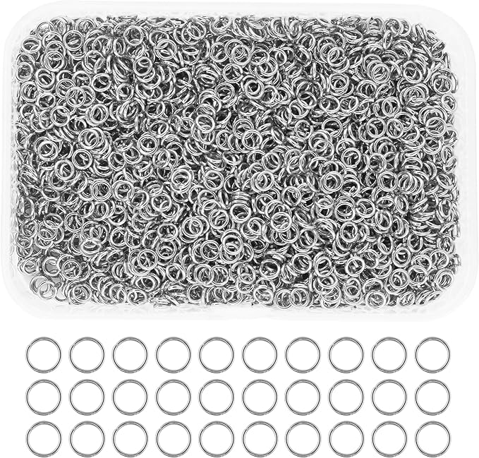 Mandala Crafts Assorted Stainless Steel Jump Rings Jewelry Findings Metal O Rings for Jewelry Making Supplies - 1000 Small Open Jump Rings Kit for Necklace Earring