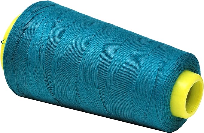Mandala Crafts Teal Thread Cones for Machine and Hand Quilting - 2400 Yds 50 WT Multiple Purpose Mercerized 100% Cotton Threads for Sewing Machine Serger Embroidery
