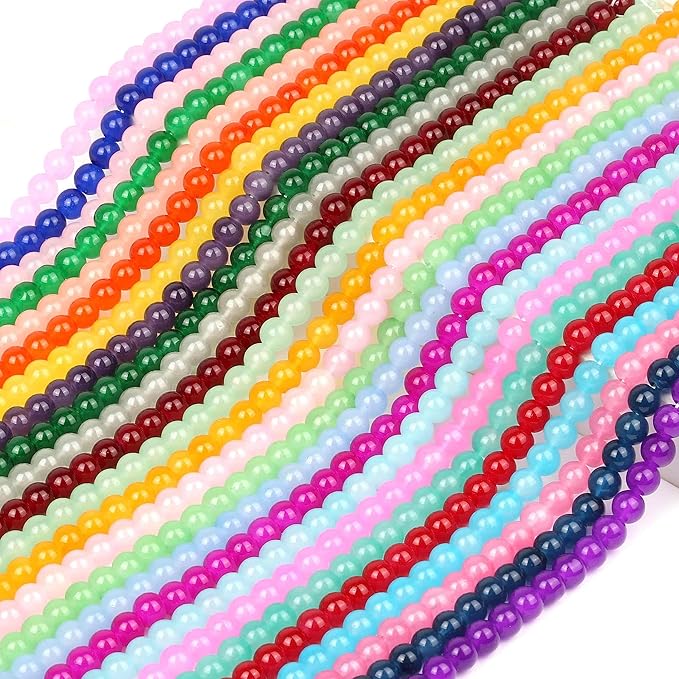 1250Pcs 8mm Glass Beads for Jewelry Making, Beads for Bracelets Making, Round Crystal Loose Beads Bracelet Kit for Bracelets Making, Jewelry Making, Earring, Necklaces and DIY Crafts