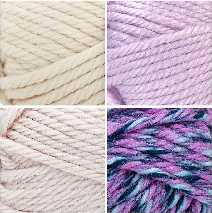 Lion Brand Yarn, Hometown Super Bulky Yarn, Baby Girl Pack, 12 Skeins