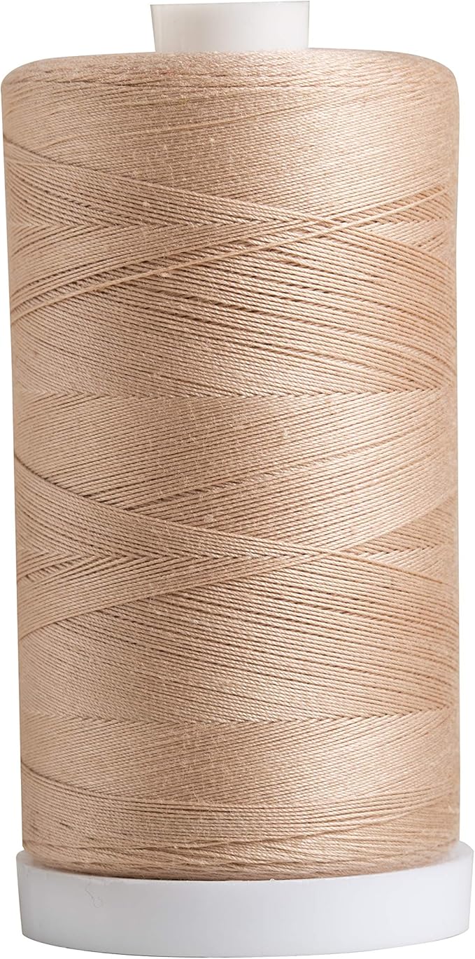 Connecting Threads Beige 100% Cotton Thread for Sewing, Quilting, and Crafting - 50-Weight - 1200 Yard Large Spool (Sandstone)