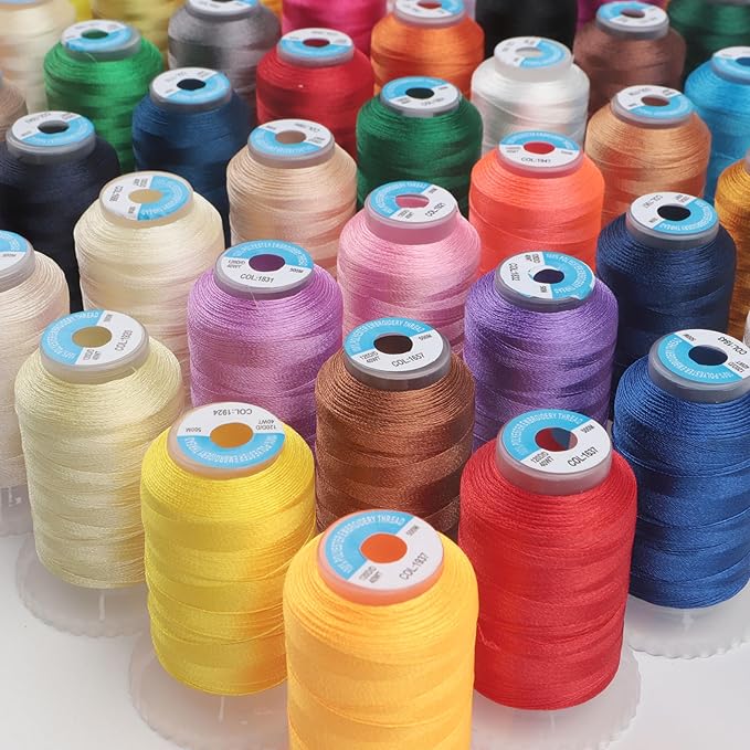 80 Colors High Tenacity Polyester Embroidery Machine Thread 40WT(120D/2) 500M Per Spool for Commercial and Domestic Embroidery Machine (80 Colors*500M)