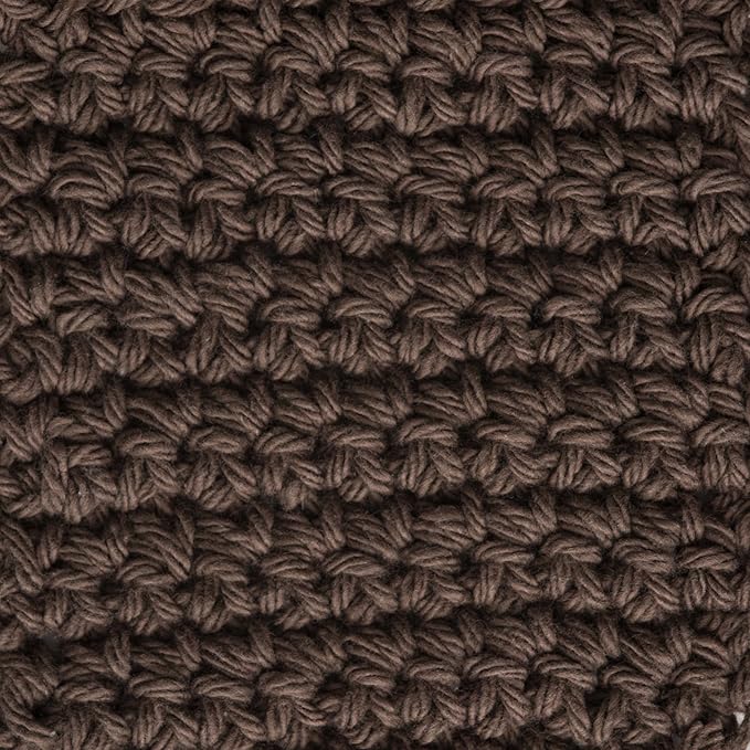 Lily Sugar 'N Cream The Original Solid Yarn, 2.5oz, Medium 4 Gauge, 100% Cotton - Warm Brown - Machine Wash & Dry