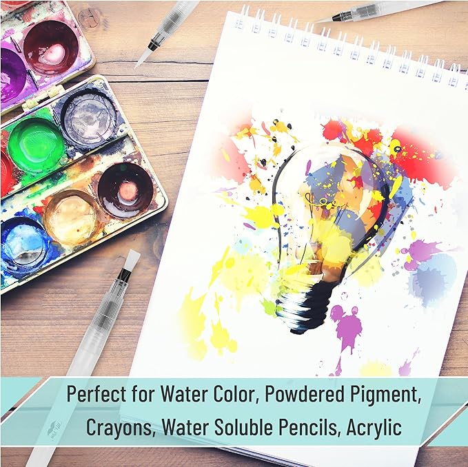 Mr. Pen- Watercolor Brush Pens, 6 pcs, Watercolor Brushes Set, Water Brush Pen, Water Color Pens, Refillable Brush Pen