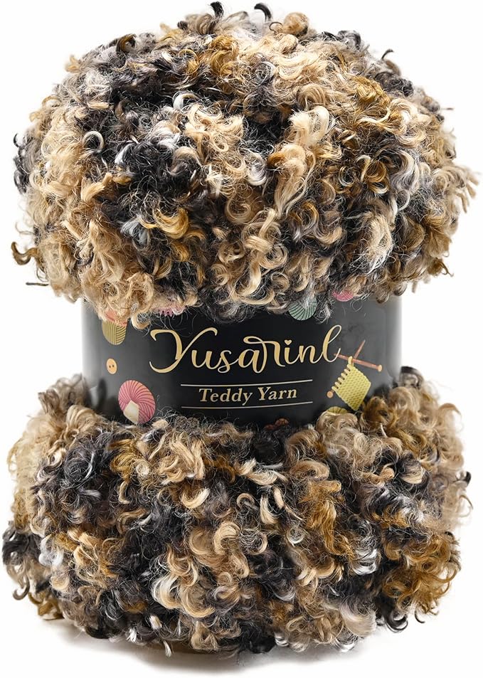 (32 Colors Available) Yusarinl Teddy Bear Yarn,Fuzzy Yarn for Crochet Polyester Plush Fur for Crafts Fluffy Fuzzy for Knitting(3.35 oz, 40 yds)-Puppy