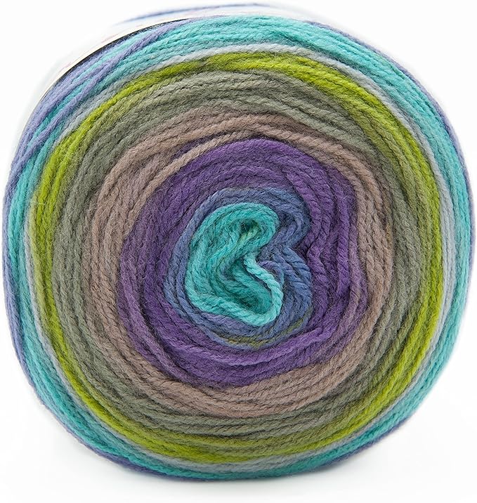 Lion Brand Yarn, Mandala DK Lightweight Yarn for Knitting, Crochet, and Crafts, Ghidorah, 3 Pack, Self-Striping Acrylic Fiber for Baby Blankets, Multicolor Shawls and Variegated Cardigans