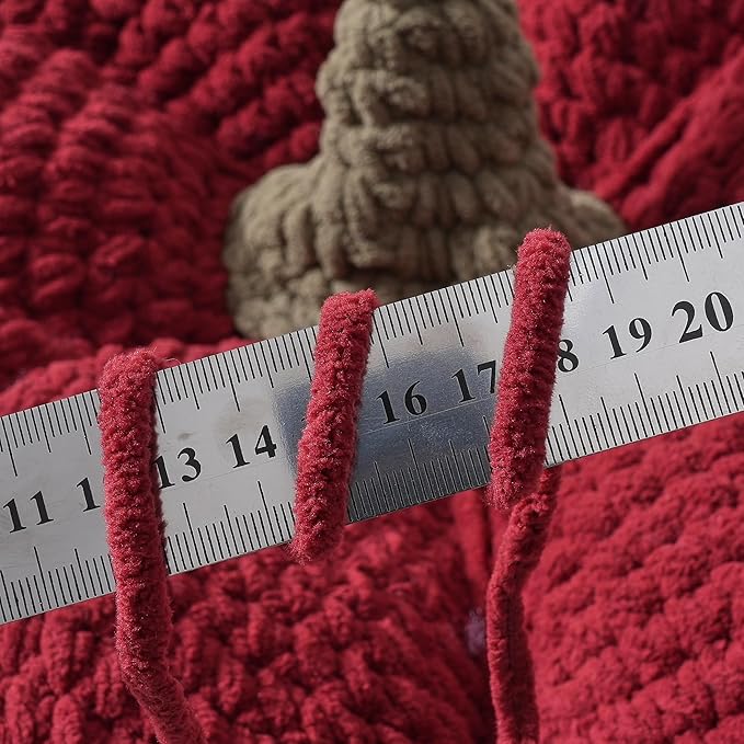 Crafted By Catherine Blanket Solid Yarn - 2 Pack (213 Yards Each Skein), Red, Gauge 6 Super Bulky