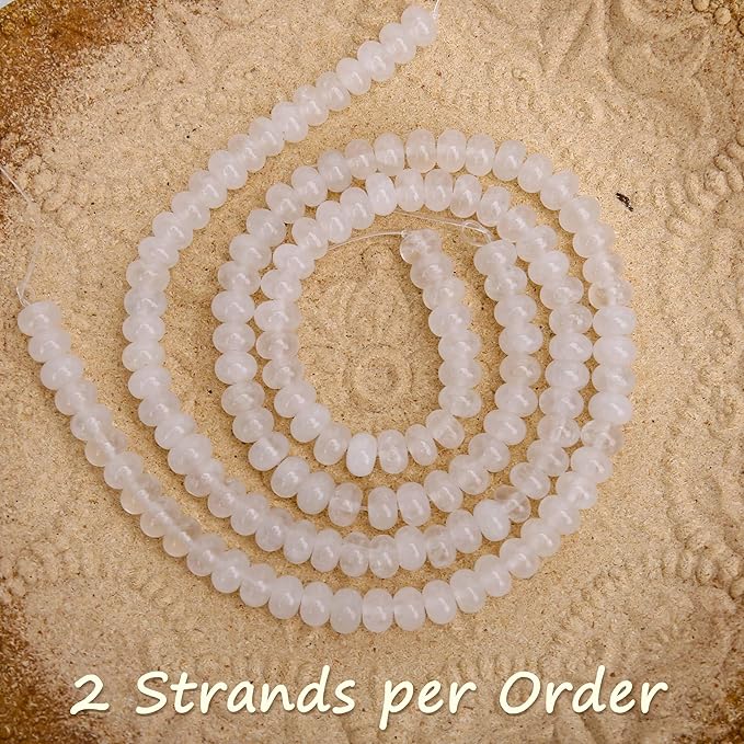 2 Strands (150PCs) Clear Crystal Quartz Rondelle Beads, 5 * 8mm Gemstone Loose Spacer Abacus Disk Beads for DIY Bracelet Necklace Earrings Jewelry Making, Craft Supplies Beading Kit