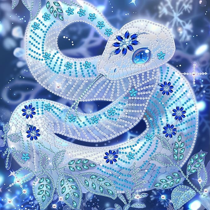 SKRYUIE DIY Diamond Art Kits for Adults Snake Special Shape - 5D Diamond Painting Kits for Adults Animal - Crystal Embroidery Cross Stitch - Craft for Wall & Office Decor 12 x 12 Inch c12