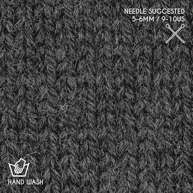Bulky Set (6 x 1.75 oz) Super Soft Baby Alpaca Knitting Yarn Anthracite 328 Yards