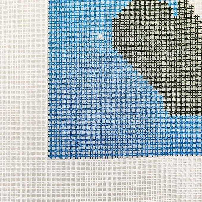 Howie's Needlepoint Needlepoint Kits for Adults, Christmas Pillow Front Cross Stitch Kit with Embroidery Pattern on Canvas, Yarn, 2 Needles and Instruction, 16 x 16inch(Santa)