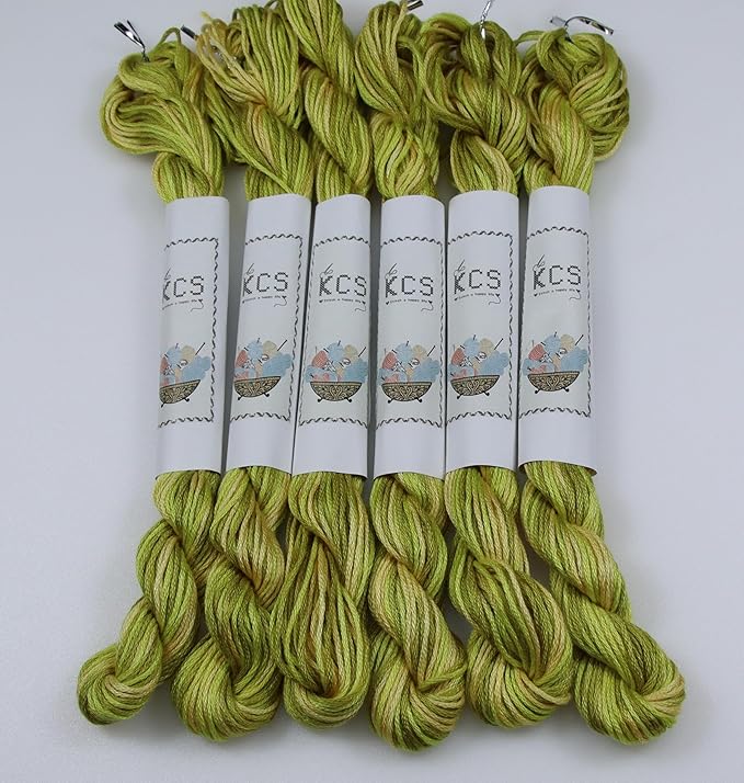 KCS Big skeins of 25 Meters Size 25 Color Variegated Cross Stitch Stranded Threads,6 skeins,4070