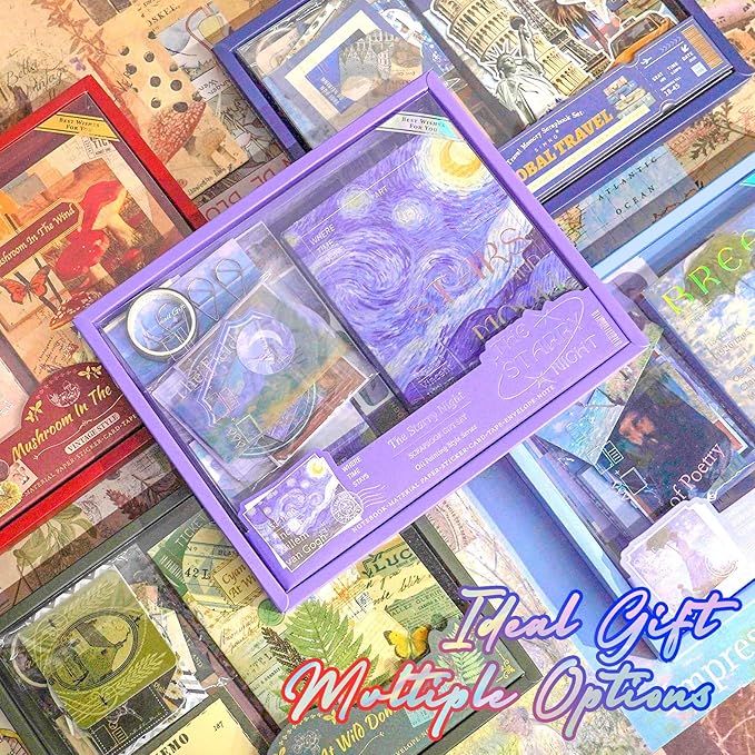 Funto Scrapbooking Kit(123 PCS), Warm Mail Series-Mushroom in The Wind, Perfect for Bullet Scrapbooking Materials, Planner DIY Arts Craft Collage