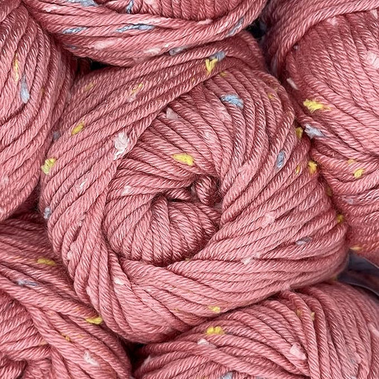 Tweed Twinkles Soft Baby Yarn for Crocheting, 8-Pack (696Yds / 400G), Free Patterns - Acrylic Baby Blanket Knitting Yarn with Flecks - Size 3 DK Light Worsted Weight - Pink Lemonade