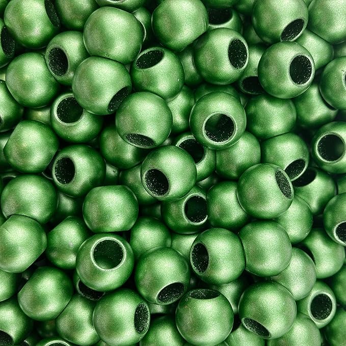 300 acrylic large hole beads for crafts 10mm x 12mm acrylic barrel beads with 5.7mm large hole, matte christmas assortment