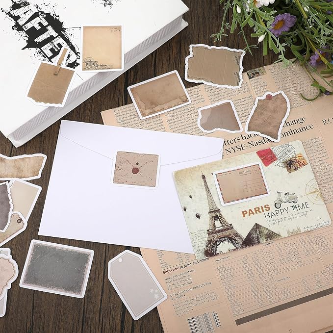 TIESOME Vintage Scrapbook Paper Stickers, 80 Pcs Scrapbooking Sticker Book Aesthetic Junk Journal Supplies DIY Decoupage Paper Accessories Stickers Craft Kits for Album Diary Notebook Journal