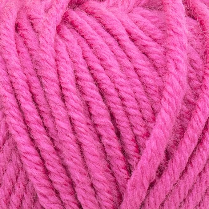 Estako Megastar, (4 Skeins Pack) 75% Acrylic 25% Wool Yarn, Soft, Chunky Bulky Weight #5 for Crochet and Knitting (4 x 3.52 Oz) / (4 x 120 Yrds) (63308 - Pink)