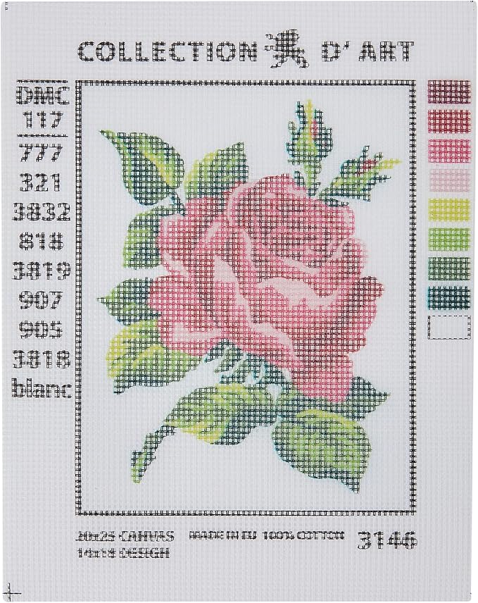 RTO Red Rose Collection D'Art Stamped Needlepoint Kit