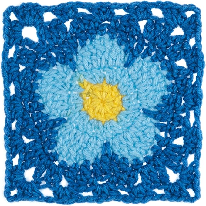 Red Heart All in ONE Flower Power Bluebell Yarn - 3 Pack of 8.8oz/250g - 100% Acrylic - #4 Worsted (Medium) - 440 Yards - Knitting/Crochet