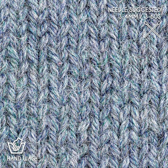 Worsted Set (6 x 1.75 oz) Super Soft Baby Alpaca Knitting Yarn Grey Green 656 Yards