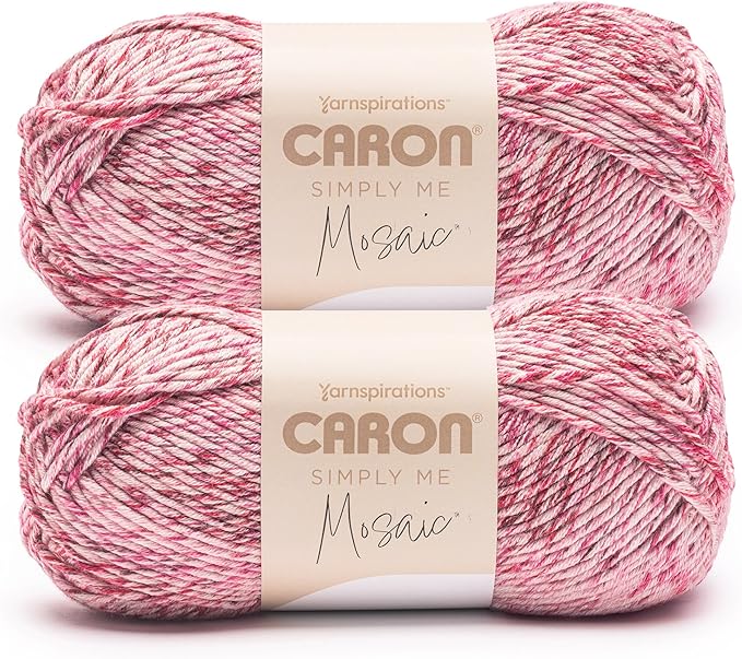 Caron Simply Me Mosaic Jubilee Yarn - 2 Pack of 140g/5oz - 62% Acrylic, 20% Nylon, 18% Wool - #5 Bulky - 173 Yards - Knitting/Crochet
