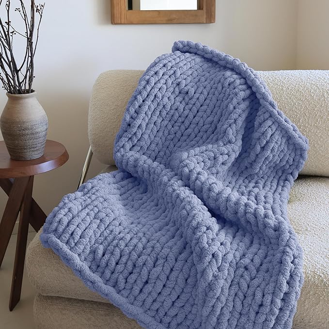 Jumbo Chenille Chunky Yarn for Crocheting - Super Bulky Fluffy Chunky Yarn for Hand Knitting - Extra Thick Soft Blanket Big Yarns 8 Jumbo Pack (27yds,8 oz Each Skein)