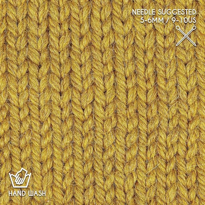 Bulky Set (6 x 1.75 oz) Super Soft Baby Alpaca Knitting Yarn Melange Yellow 328 Yards