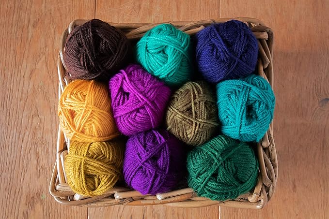 Studio Sam Acrylic Yarn Set. Ten Large 50g Skeins. Total 1030 Yards. for All Knitting, Crochet and Craft Projects. (Midnight Collection)
