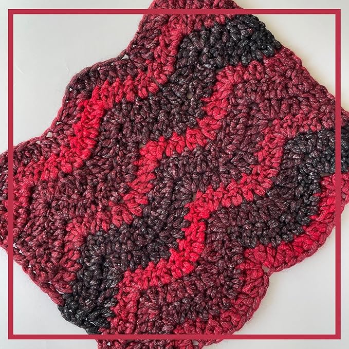 Ombré-Encore Chunky Ombre Yarn for Crocheting, 3 Balls, 507Yds/420G, Free Patterns - Multi Colored Bulky 5 Weight Yarn for Knitting - Checkerboard Red