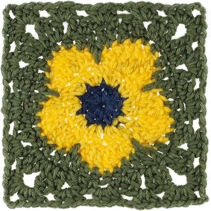 Red Heart All in ONE Flower Power Goldenrod Yarn - 3 Pack of 8.8oz/250g - 100% Acrylic - #4 Worsted (Medium) - 440 Yards - Knitting/Crochet