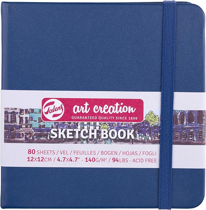 Tarens T9314-234M 452337 Art Creations Sketchbook, Drawing Notebook, 4.7 x 4.7 inches (12 x 12 cm), Navy Blue