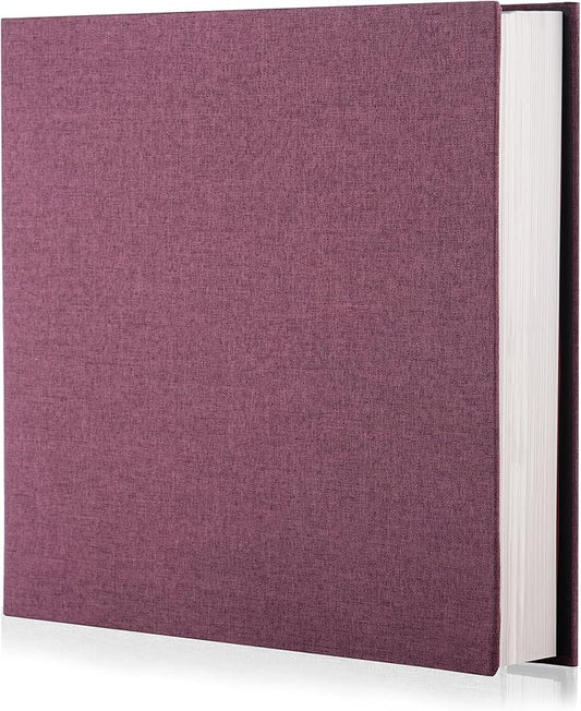 Purple Photo Album Self Adhesive Scrapbook Album for 4×6 Photos/Pictures DIY Linen Cover Album 15 Sheets/30 Blank Pages for Family Wedding, Birthday, Christmas, Anniversary