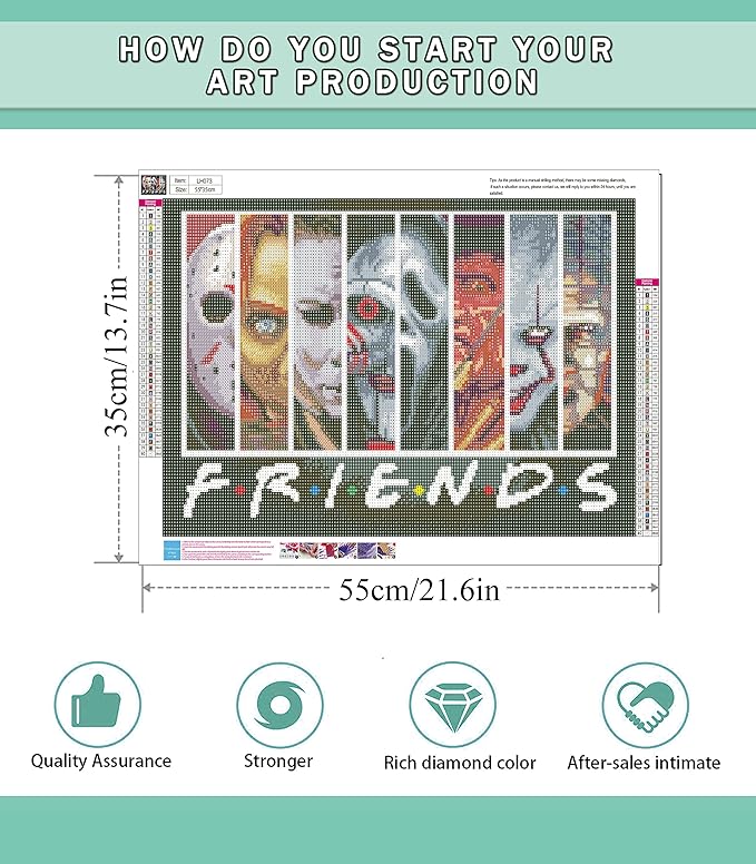 Halloween Diamond Painting Kits for Adults - 5D Diamond Art Kits for Adults Kids Beginner, DIY Full Drill Diamond Dots Paintings with Diamonds Gem Art and Crafts for Home Wall Decor - 13.8X21.7inch