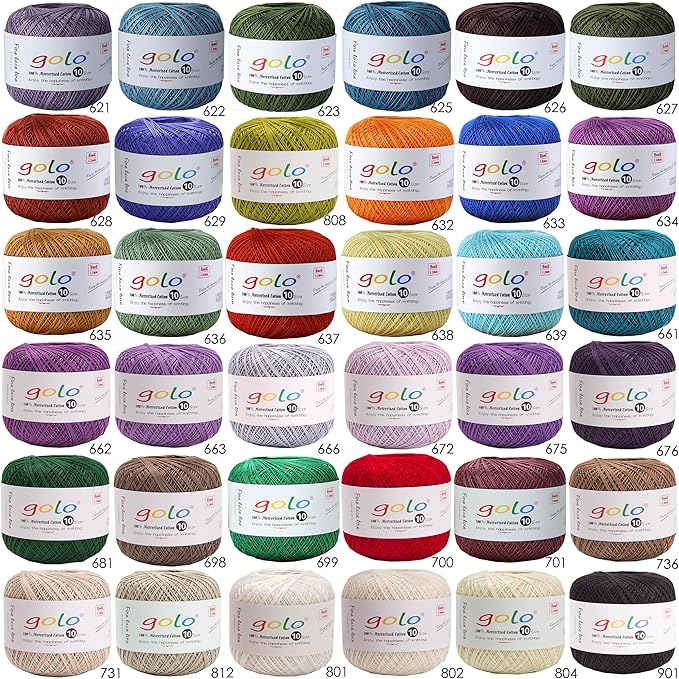 golo Crochet Thread Size10 Yarn for Hand Knitting Crochet Yarn Orange 221