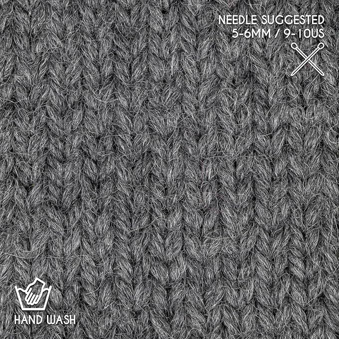 Bulky Set (6 x 1.75 oz) Super Soft Baby Alpaca Knitting Yarn Dark Gray 328 Yards