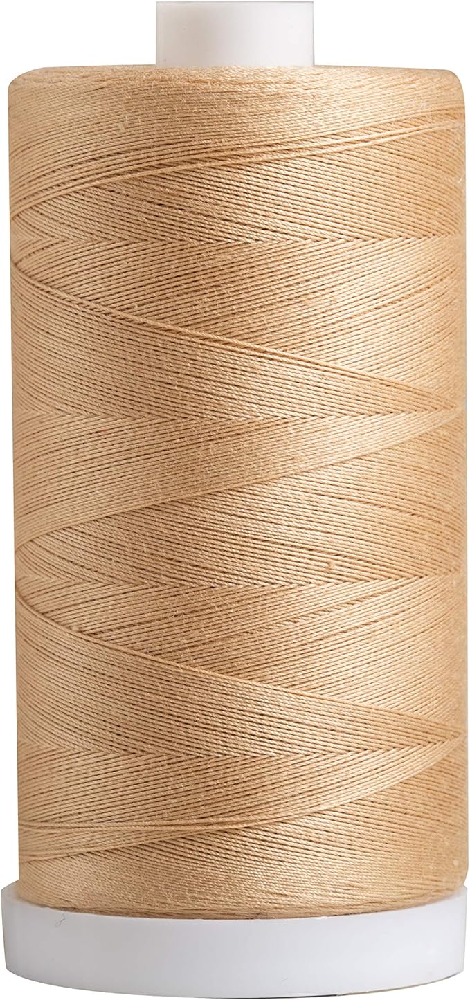 Connecting Threads Beige 100% Cotton Thread for Sewing, Quilting, and Crafting - 50-Weight - 1200 Yard Large Spool (Antique)