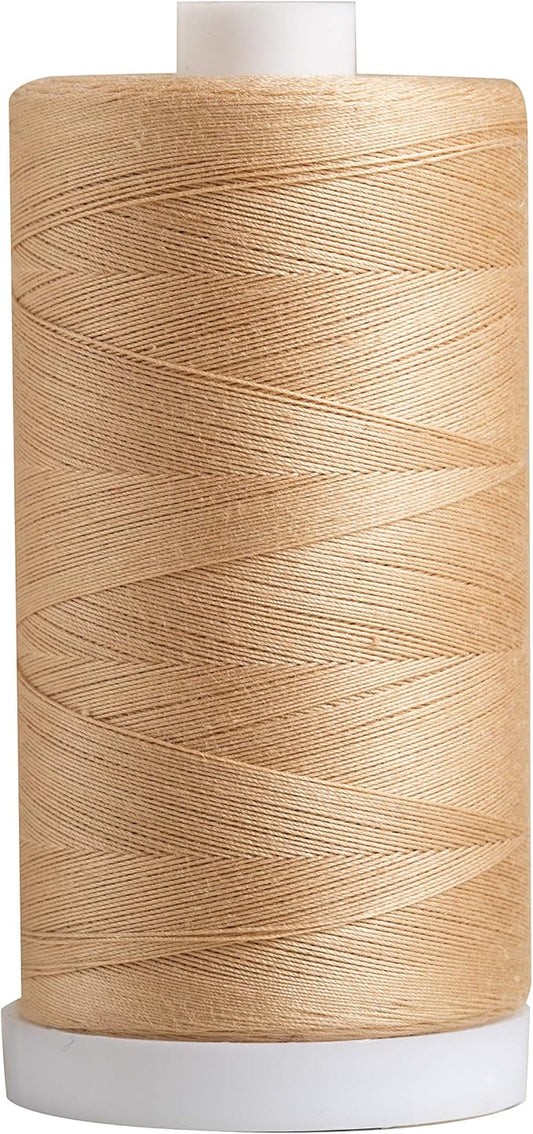 Connecting Threads Beige 100% Cotton Thread for Sewing, Quilting, and Crafting - 50-Weight - 1200 Yard Large Spool (Antique)