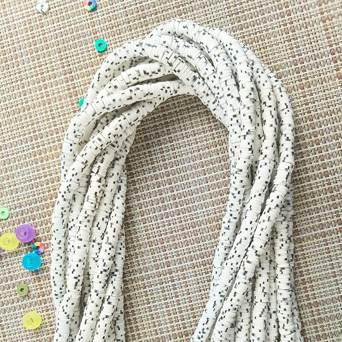 3500 Pcs 6mm Colorful Flat Clay Beads for DIY Polymer Round Handmade Jewelry Making for Necklace Bracelet Earring Pendant and Anklet Craft Making(Black-White)