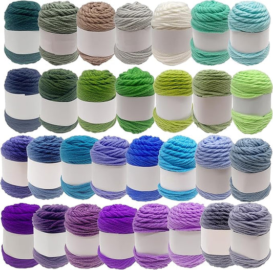 30 Color 15g Assorted Colors Acrylic Yarn for Crocheting & Knitting, Cotton Yarn for DIY, Handicraft & School Projects