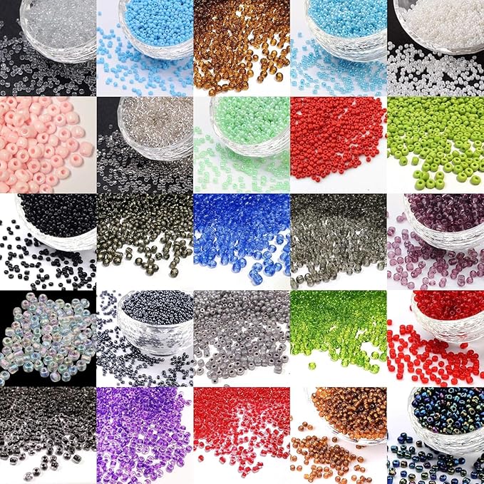 Perlin Glass Seed Beads 4mm 6/0 Round 1100pcs Mini Small Pony Spacer Beads Kit for Jewelry Making Earrings Bracelets Pendants Waist DIY Handmade (Dark Brown Silver Lined)
